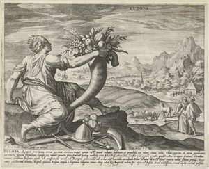Evropa Evropa (název na objektu) Čtyři kontinenty (název série) od Johann Sadeler (I)