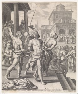 Bičování apoštolů Skutky apoštolů (název série) od Johann Sadeler (I)