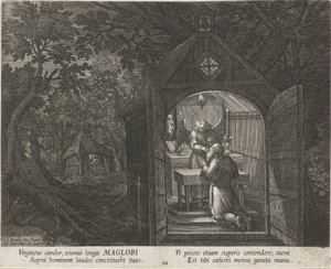 Svatý Maglor jako poustevník Hermits (název série) Oraculum Anachoreticum (název série) od Johann Sadeler (I)