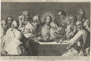 Poslední večeře Coeni domini (název na objektu) od Johann Sadeler (I)