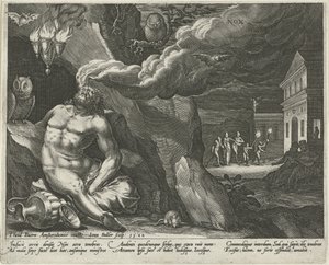Noc Nox (název na objektu) Čtyři části dne (název série) od Johann Sadeler (I)