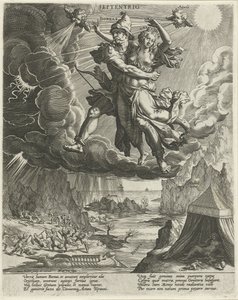 Severní vítr Septentrio (název na objektu) The Four Winds (název série) od Johann Sadeler (I)