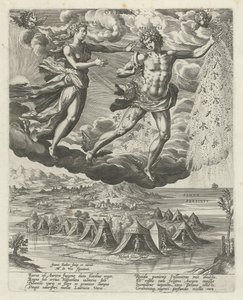 východní vítr Oriens (název na objektu) The Four Winds (název série) od Johann Sadeler (I)