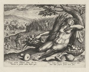 Léto Aestas (název na objektu) The Four Seasons (název série) od Johann Sadeler (I)