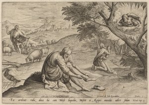 Bůh se zjevuje Mojžíšovi, 1585. od Johann Sadeler I