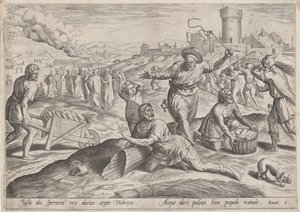 Taskmaster of the Pharaoh Beating the Israelites, c.1585.