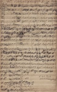 Rukopis kantáty Es ist das Heil uns kommen her (BWV 9) od Johann Sebastian Bach