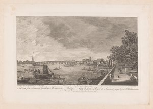 Pohled na Somerset Gardens na Westminster Bridge v Londýně od Johann Sebastian Muller