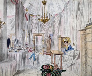 Šatna císařovny Karolíny Augusty na vídeňském zámku, akvarel na papíře od Johanna Stephana Deckera (1784-1844) od Johann Stephan Decker