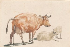 Čurající kráva od Johann Teyler, after Paulus Potter