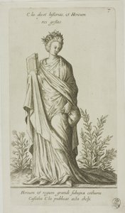Clio, múza dějin, deska 7 z Parnasu Biceps od Johann Theodor de Bry