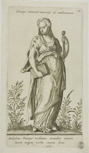 Enterpe, Muse of Music, deska 10 od Parnassus Biceps od Johann Theodor de Bry
