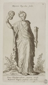 Melpomene, Muse of Tragedy, deska 8 z Parnassus Biceps od Johann Theodor de Bry