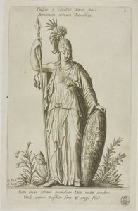 Pallas Athena, deska 6 z Parnasu Biceps od Johann Theodor de Bry
