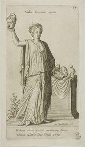 Thalia, múza komedie, deska 14 z Parnassus Biceps od Johann Theodor de Bry