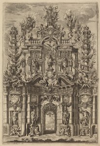 Triumfální oblouk pro Karla V od Johann Ulrich Kraus, after Peter Schubert von Ehrenberg