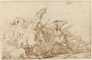Bitva mezi orientální kavalérií a vojáky, 1636. od Johann Wilhelm Baur