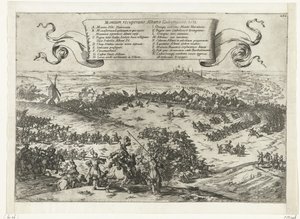 Alva obléhá Bergen v Henegouwen, 1572 Obnova hor, Albano Gubernatore. 1572 (název na objektu) od Johann Wilhelm Baur