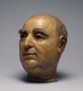 Hlava Friedricka II., Landgrave of Hesse-Kassel, 1786 (vosk, sklo a vlasy) od Johann Wilhelm Kirchner