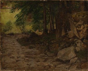 Skalní stezka ve Švýcarsku od Johann Wilhelm Schirmer