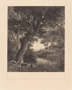 Lovci opouštějící les od Johann Wilhelm Schirmer