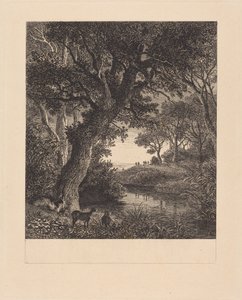 Lovci opouštějící les od Johann Wilhelm Schirmer