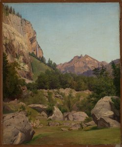 Švýcarská horská krajina od Johann Wilhelm Schirmer