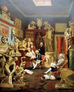 Charles Townley v jeho galerii soch, Park Street, Londýn 1782, obraz Johanna Zoffanyho (1733-1810), olej na plátně