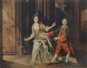 David Garrick a paní Pritchardová jako Macbeth a Lady Macbeth, 1768, 1948.