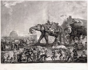 Velvyslanectví Hyderbecku do Kalkaty, od vezíra z Oude, cestou z Patny, v roce 1788, k setkání s lordem Cornwallisem, c. 1800 od Johan Joseph Zoffany