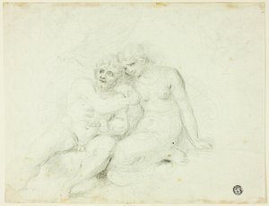 Sedící muž poblíž ženy od Johann Zoffany