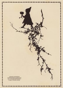 Silueta skřítka (litografie) od Johanna Beckmann