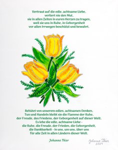 Kytice tulipánů Rosental pro klid, radost, mír, bezpečí a vděčnost.