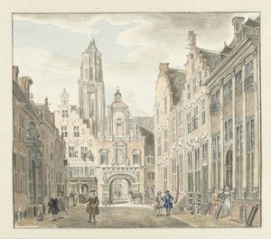 Nieuwstraat v Utrechtu s výhledem na věž Dom od Johanna de Bruyn