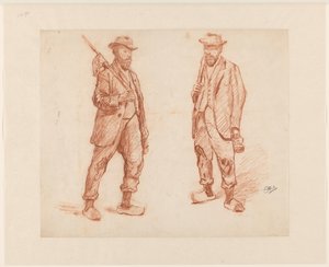 Dvě studie chodícího muže od Johannes Abraham Mondt