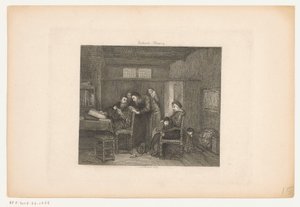 Interiér se správcem za stolem od Johannes Arnoldus Boland