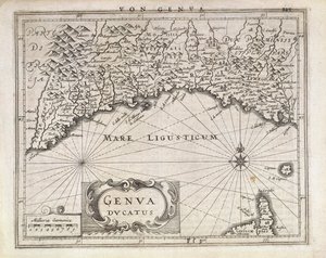 Janovské vévodství, mapa Jana Baptisty Vrients z německého atlasu, mědirytina, polovina 17. století od Johannes Baptista Vrints