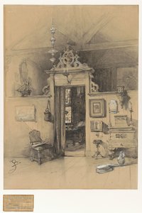 Brána v Bosboomově studiu od Johannes Bosboom (signed by artist)