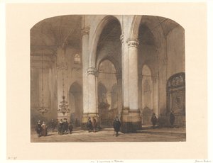 Pohled na St. Laurenskerk v Rotterdamu od Johannes Bosboom