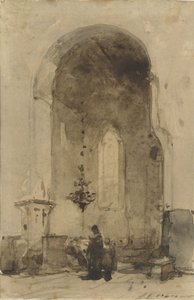 Interiér Geertekerk v Utrechtu od Johannes Bosboom