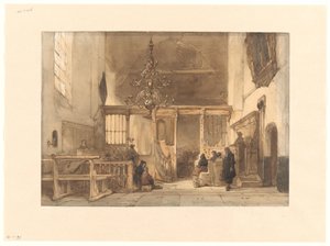 Interiér kostela v Utrechtu od Johannes Bosboom
