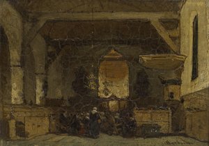 Interiér kostela v Maaslandu od Johannes Bosboom