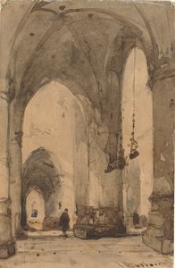 Interiér kostela Sint-Bavokerk v Haarlemu od Johannes Bosboom