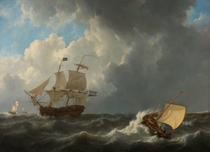 Lodě v rozbouřeném moři