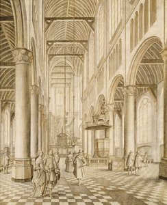 Interiér Nového kostela, Delft od Johannes Coebermans