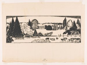 Krajina v jižním Limburgu (původní název na objektu) Vroenhof (název na objektu) od Johannes Frederik Engelbert ten Klooster (signed by artist)