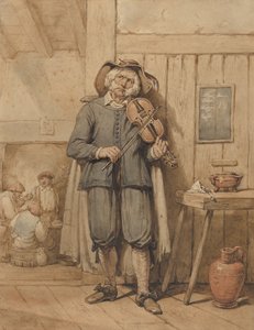 Šumař v krčmě se třemi muži v pozadí, polovina 19. století. od Johannes Hendrik van West