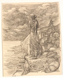 Ilustrace k Alfredu Tennysonovi "Enoch Arden" od Johannes Holbek