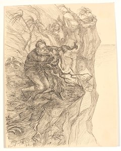 Ilustrace k Alfredu Tennysonovi "Enoch Arden" od Johannes Holbek