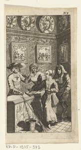 Předstíraný ďábel Knižní ilustrace pro Simon de Vries, Seven Duyvelen vládnoucí a sloužící Hedendaeghsche Dienstmaegden, Amsterdam, 1682